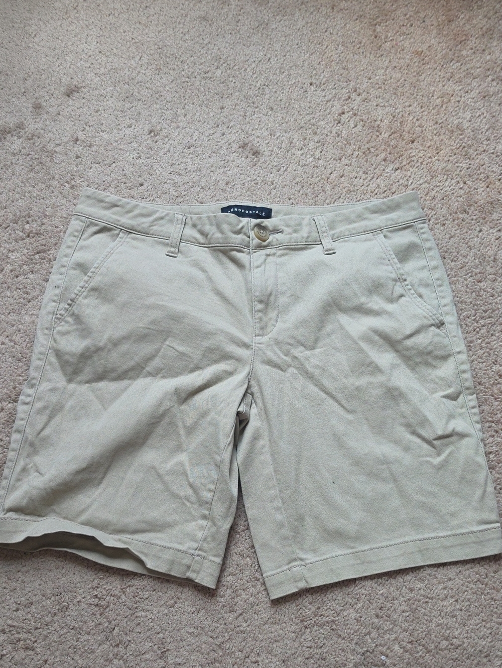 Aeropostale Womens Light Khaki Flat Front Shorts-School Uniform